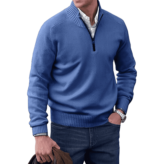 Herrenpullover mit Reißverschluss am Kragen
