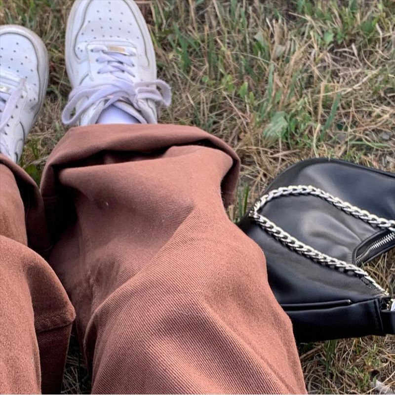 Retro-Jeans für Damen - Uni-Farben - Amerikanischer Stil