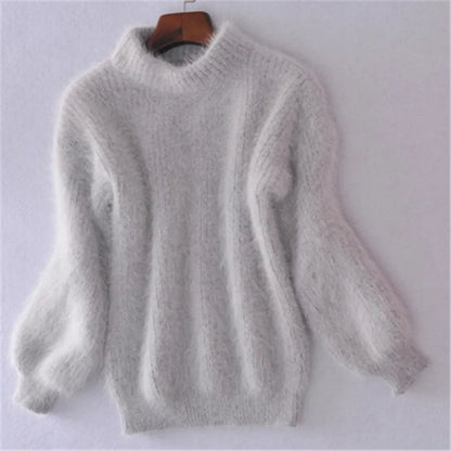 Emilia - Damen kaschmir Pullover mit Stehkragen