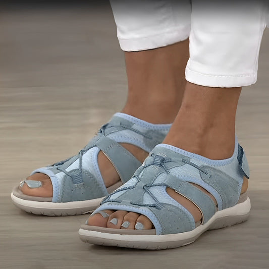 Trekkingsandalen mit elastikband und komfortsohle