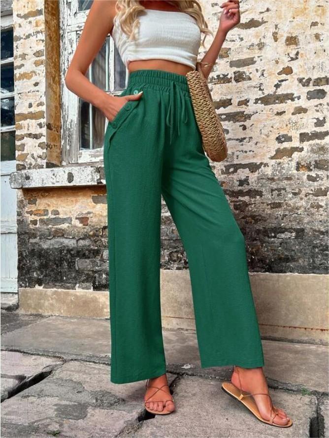 Hochwertige High-Waist Freizeithose mit Taschen