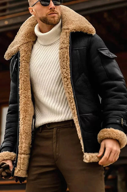 Lukas - Herren Winterjacke mit Fellfutter