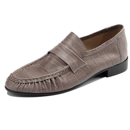 Oysynia | Damen Halbschuhe mit Lederfalten