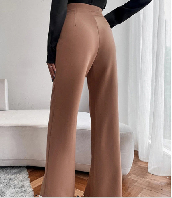 Damen Freizeithose - Hoch tailliert, locker, gerades Bein