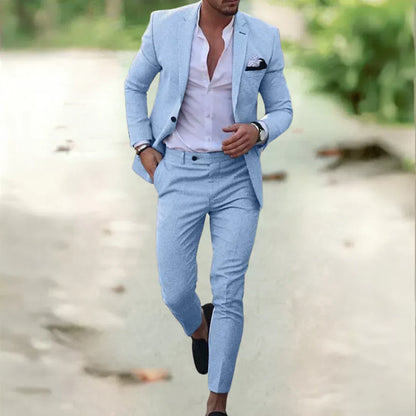 Eleganter Slim-Fit Anzug mit Sakko und Hose im modernen Design