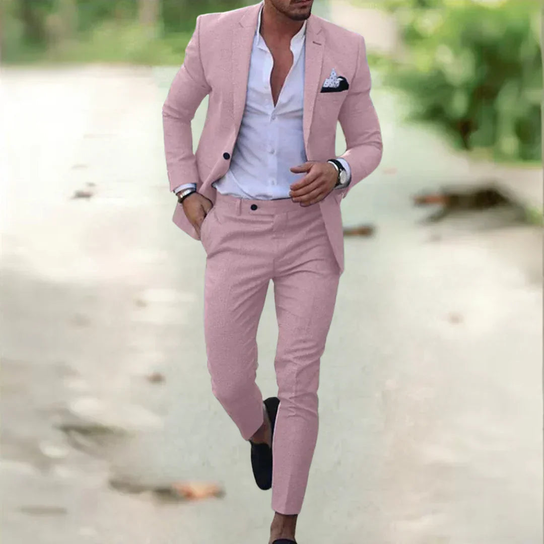Eleganter Slim-Fit Anzug mit Sakko und Hose im modernen Design