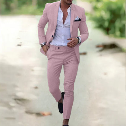 Eleganter Slim-Fit Anzug mit Sakko und Hose im modernen Design