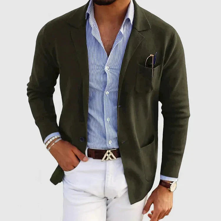 Herrenblazer mit Reverskragen und Brusttasche