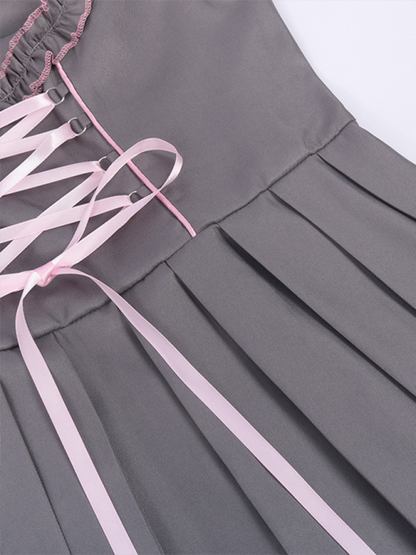 Oktoberfest Dirndlkleid für Damen mit Satin-Schürze und Spitzenstickerei