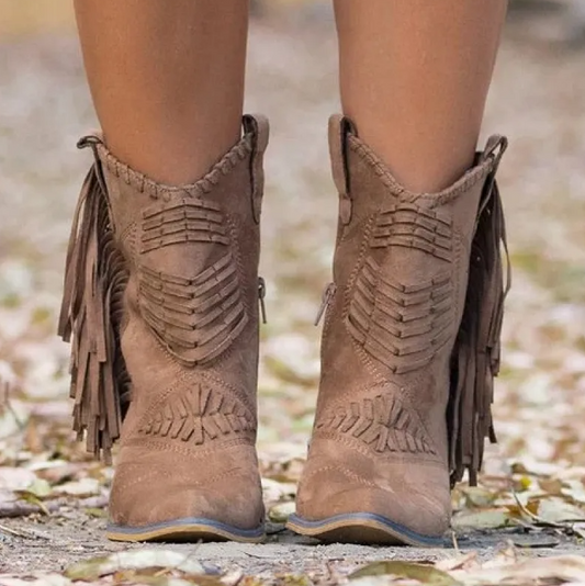 Western-Stiefeletten mit Fransen