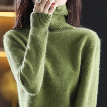 Marlene - Damen kaschmir Rollkragenpullover mit langen Ärmeln