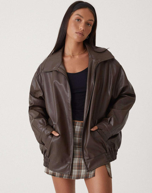 Sophie - Damen Lederjacke im Oversize-Look